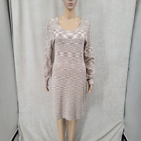 Tart Women's Midi Length Nuetral Oatmeal Knit Sweater Dress NEW size Large - Picture 7 of 12